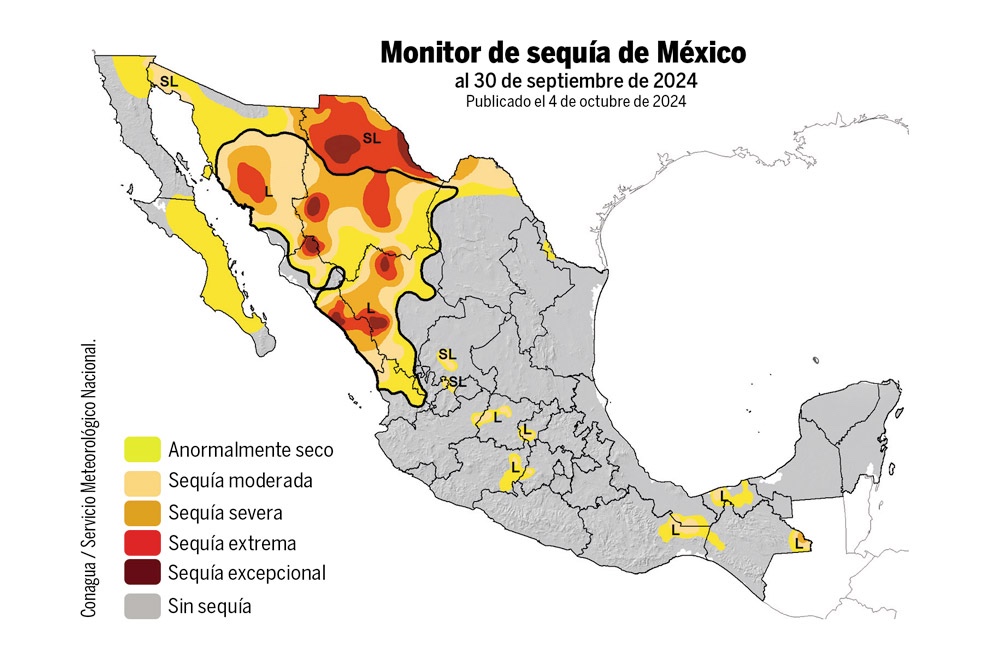 Aun con precipitaciones torrenciales, persiste la sequía en México