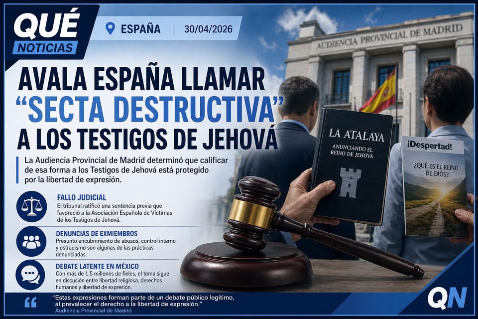 Avala España llamar “secta destructiva» a los Testigos de Jehová
